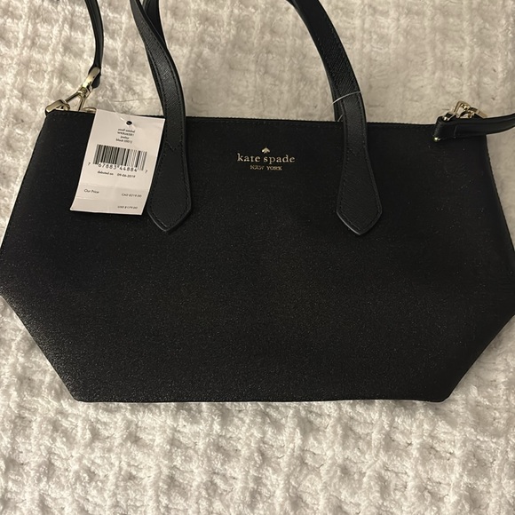 NWT Kate Spade Small Joeley Satchel in black (001) with sparkles - Picture 3 of 16